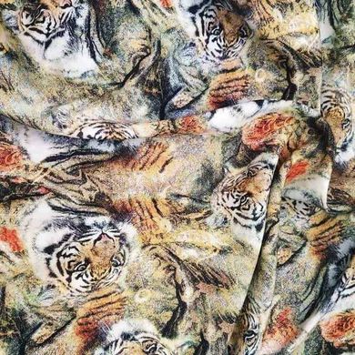 Штапель тигровый принт в цветах